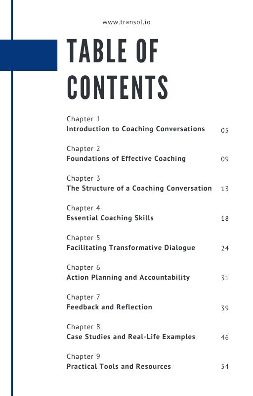 Coaching Conversations that Transform A Guide for Leaders, Coaches and Facilitators