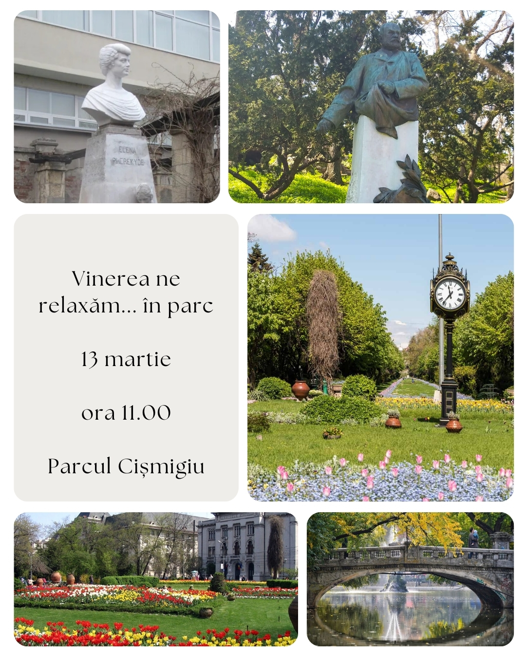 Tur ghidat în zona Cișmigiului - 13 martie