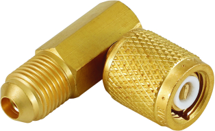 Brass adapter, Value V01 90° (5/16" male x 5/16" female)