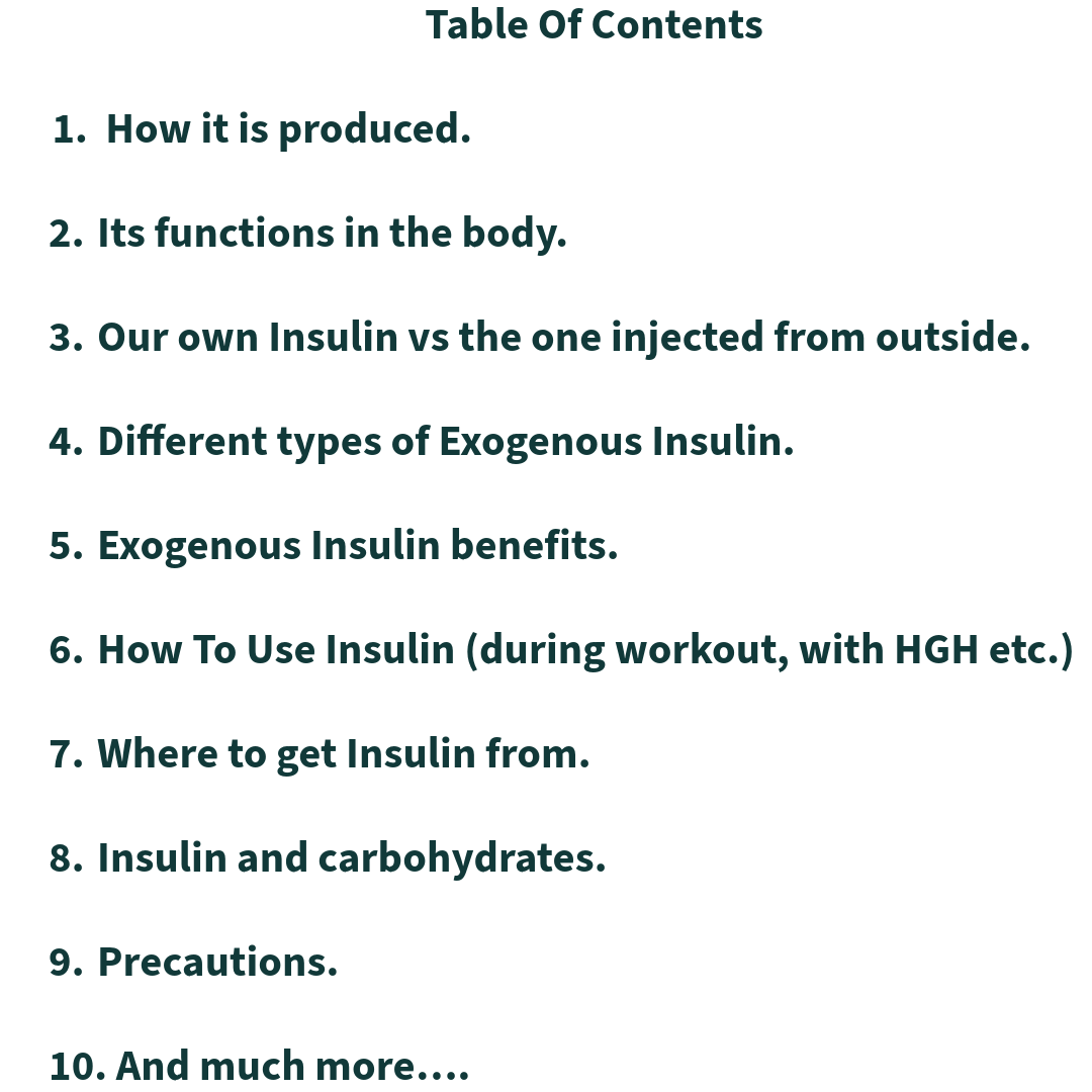 Insulin Ebook 2nd Edition | 21 Pages | All Insulin Protocols Included Plus Doubts Cleared