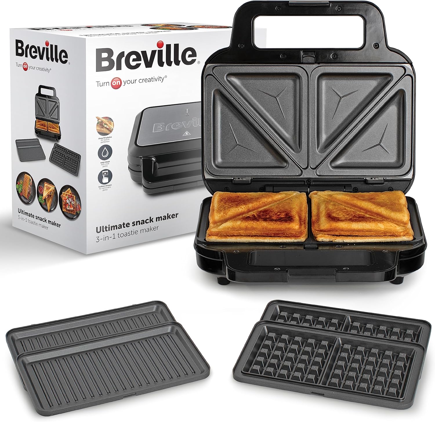Breville 3-in-1 Ultimate Snack Maker | Deep Fill Toastie Maker