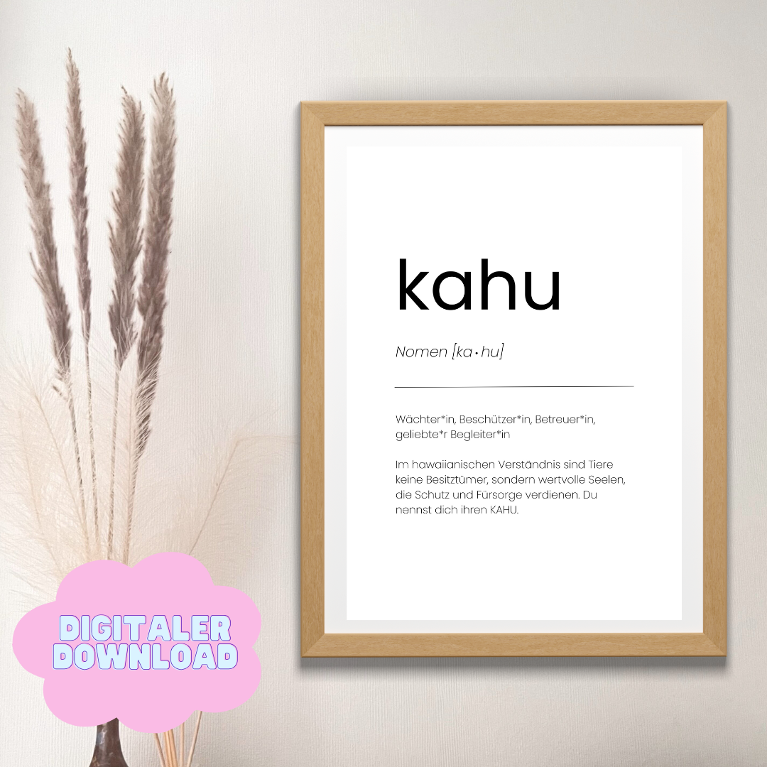 Katzenposter "Kahu" | Digitaler Download