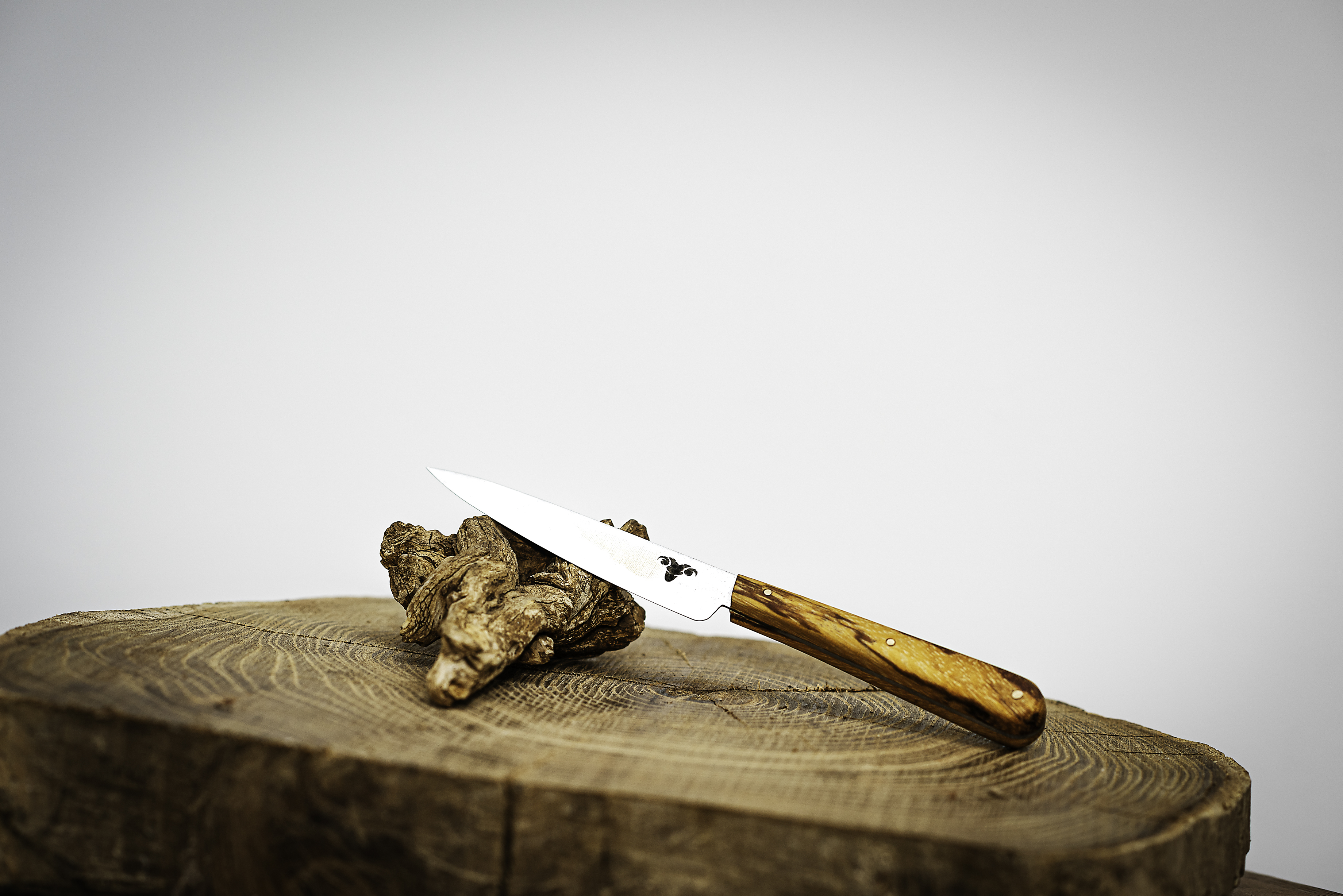 Couteau d'office manche en bois serpent