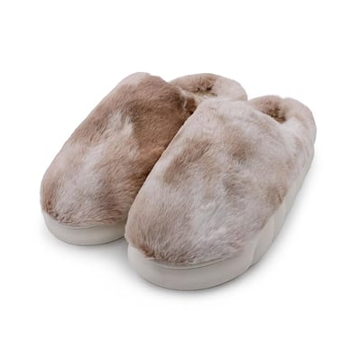 VRITRAZ Unisex Adult Comfort Closed Toe Warm Fur Home Clogs Indoor Slipper for Women