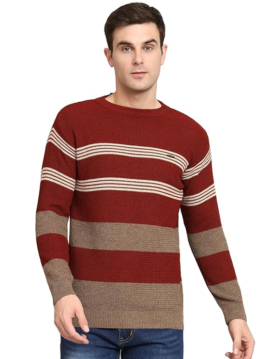 eWools Men's Winterwear Woolen Striped Cardigans Sweaters