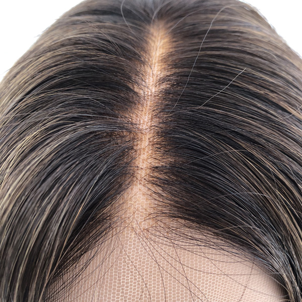 20 Inch Brown Balayage Human Hair Lace Front Wig - Remy Hair, HD Lace, Natural Straight, Glueless Design