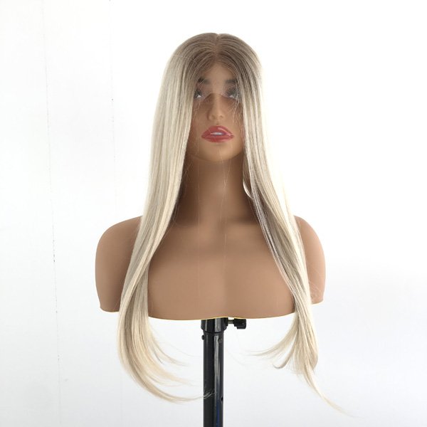 20 INCH OMBRE White Blonde Remy Human Hair HD Lace Front Wig