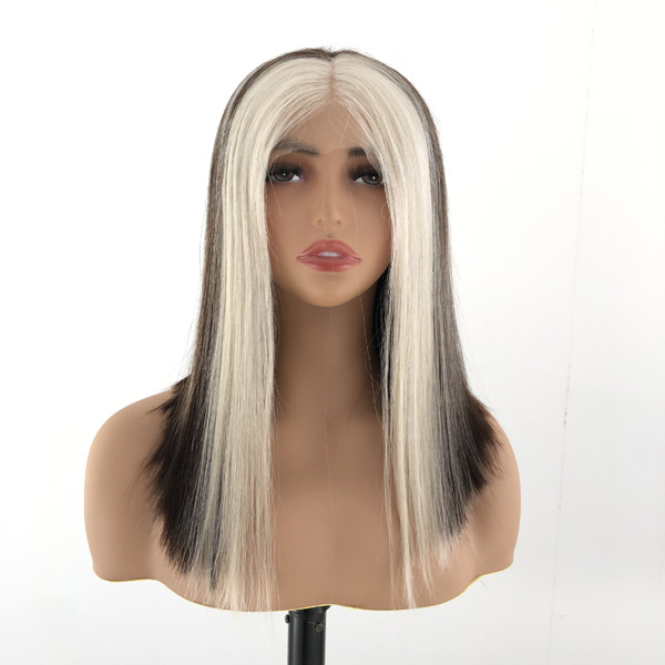 16 INCH Blonde Remy Human Hair Lace Front Jewish Wig