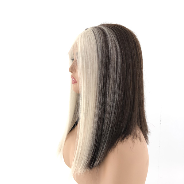 16 INCH Blonde Remy Human Hair Lace Front Jewish Wig