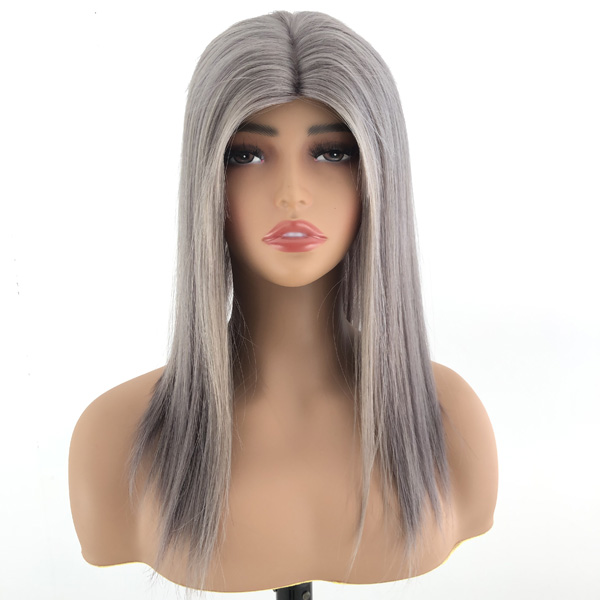 14 INCH Grey Remy Human Hair 7*8 MONO With PU Topper