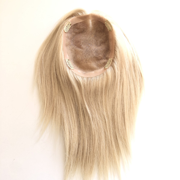 10 INCH Blonde Remy Human Hair 6*7 MONO With PU Topper