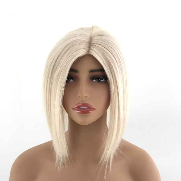 10 INCH Blonde Remy Human Hair 6*7 MONO With PU Topper