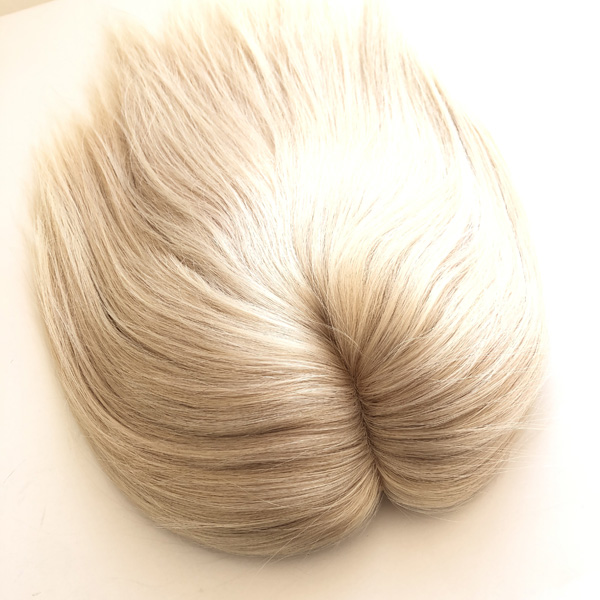 10 INCH Blonde Remy Human Hair 6*7 MONO With PU Topper
