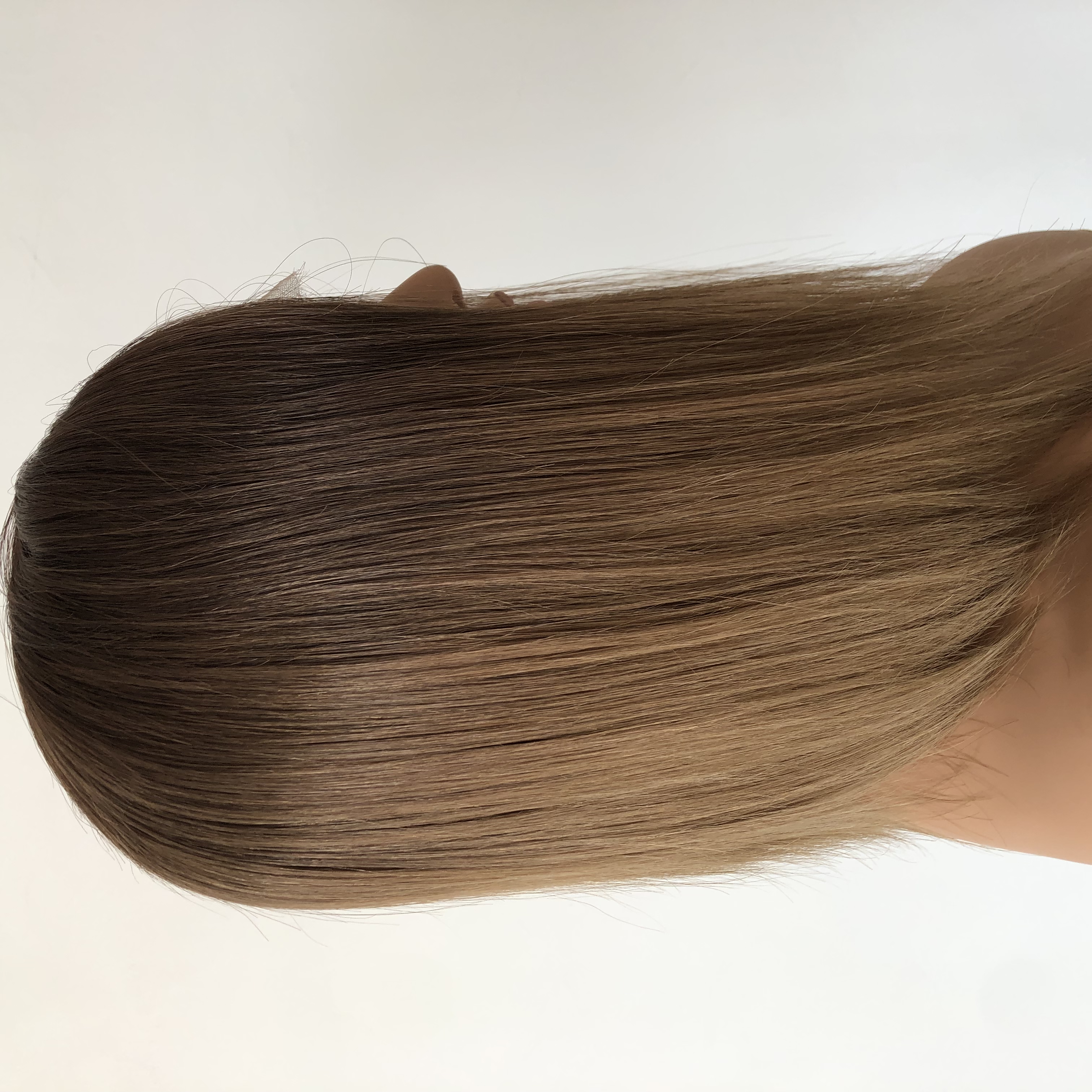 Wholesale Factory 12inch Gold Brown Human Hair Swiss Lace Wig Supplier