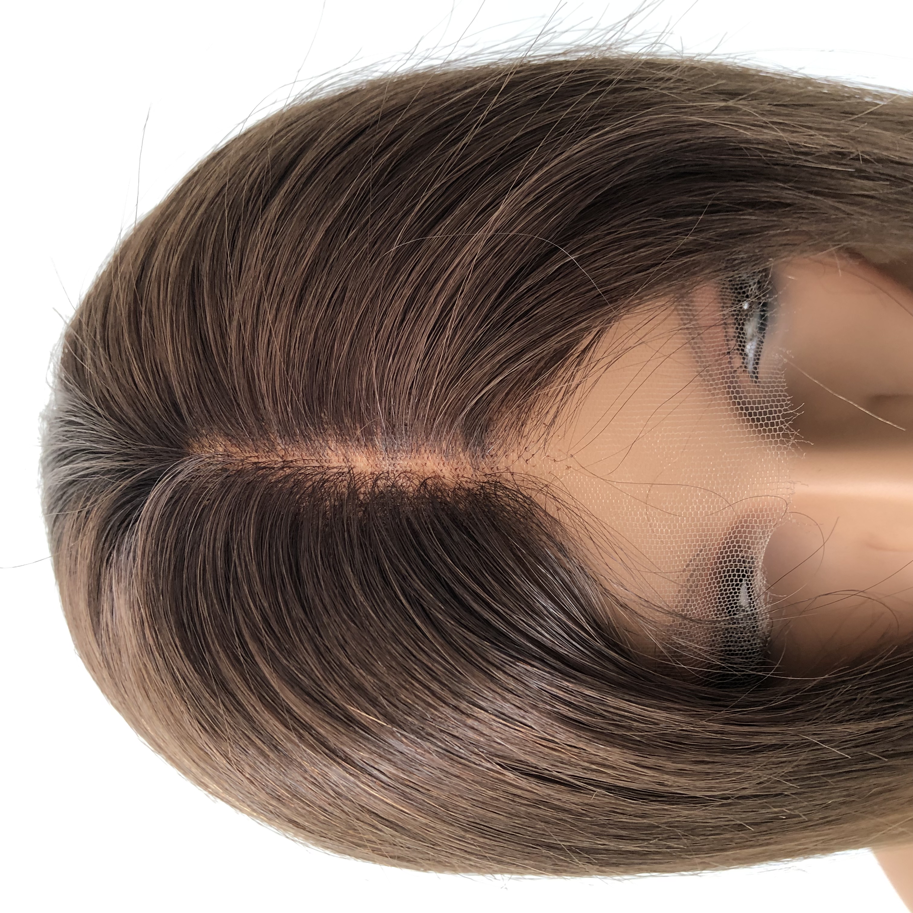 Wholesale Factory 12inch Gold Brown Human Hair Swiss Lace Wig Supplier