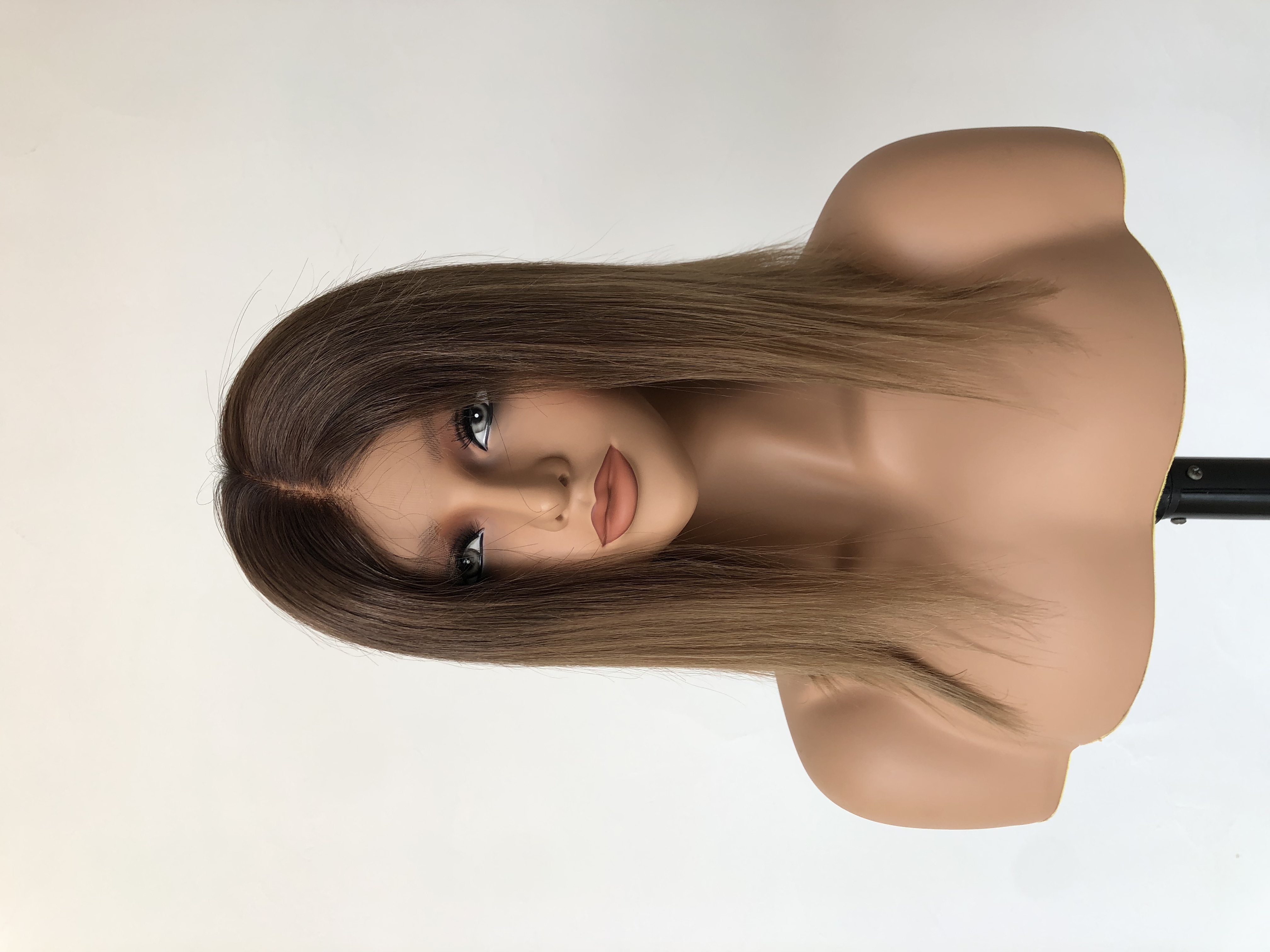 Wholesale Factory 12inch Gold Brown Human Hair Swiss Lace Wig Supplier