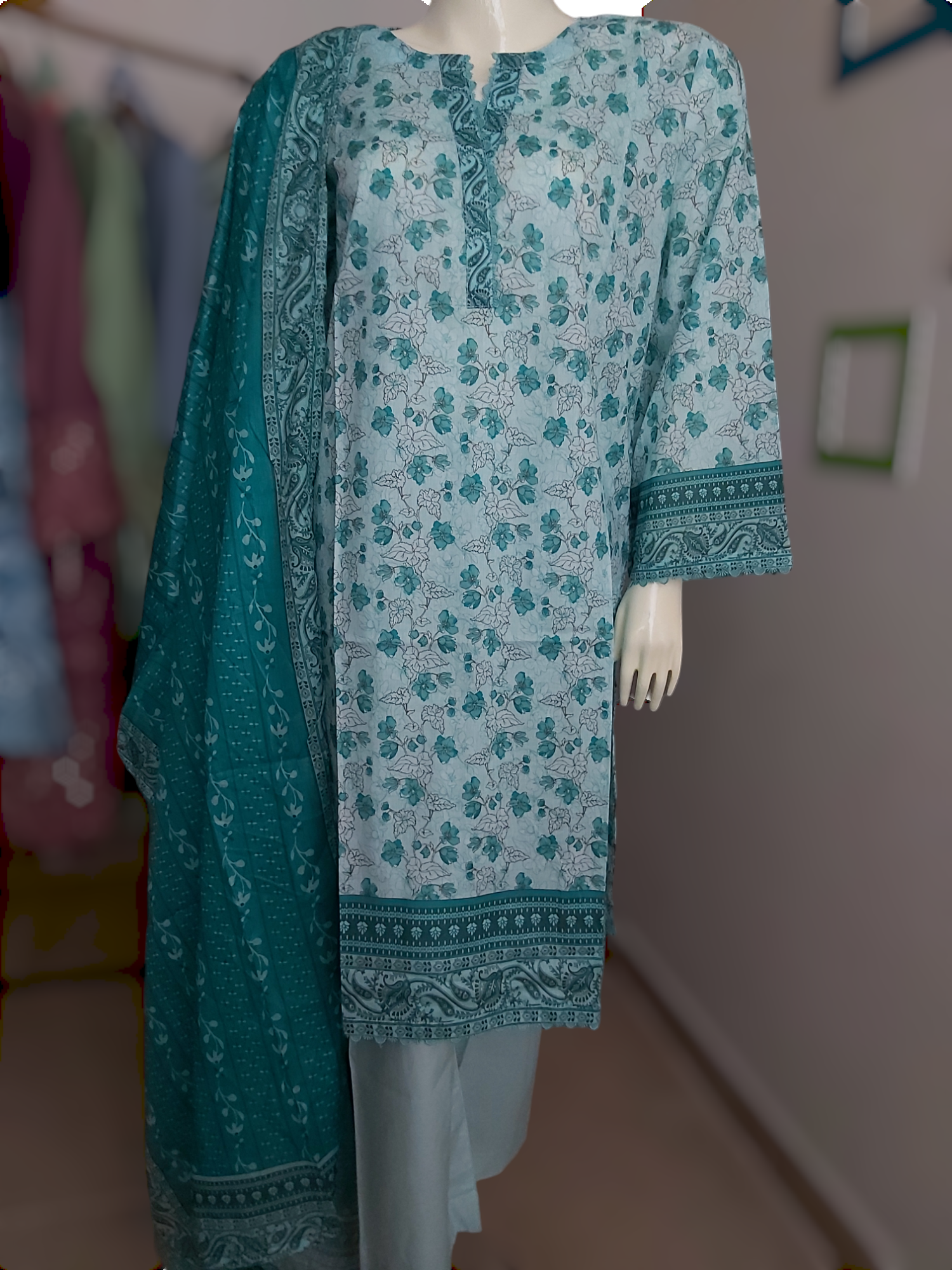 3 Piece printed lawn read-to-wear D-03