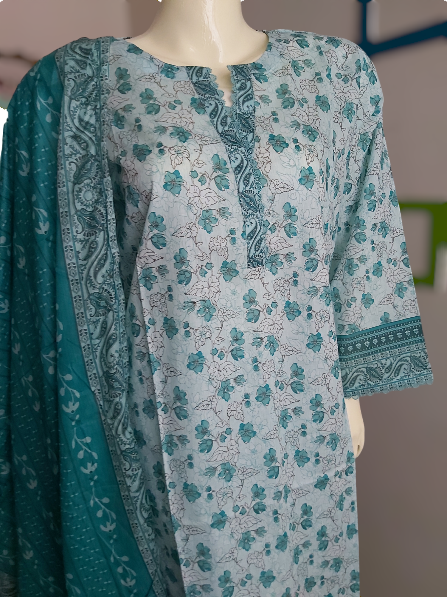 3 Piece printed lawn read-to-wear D-03