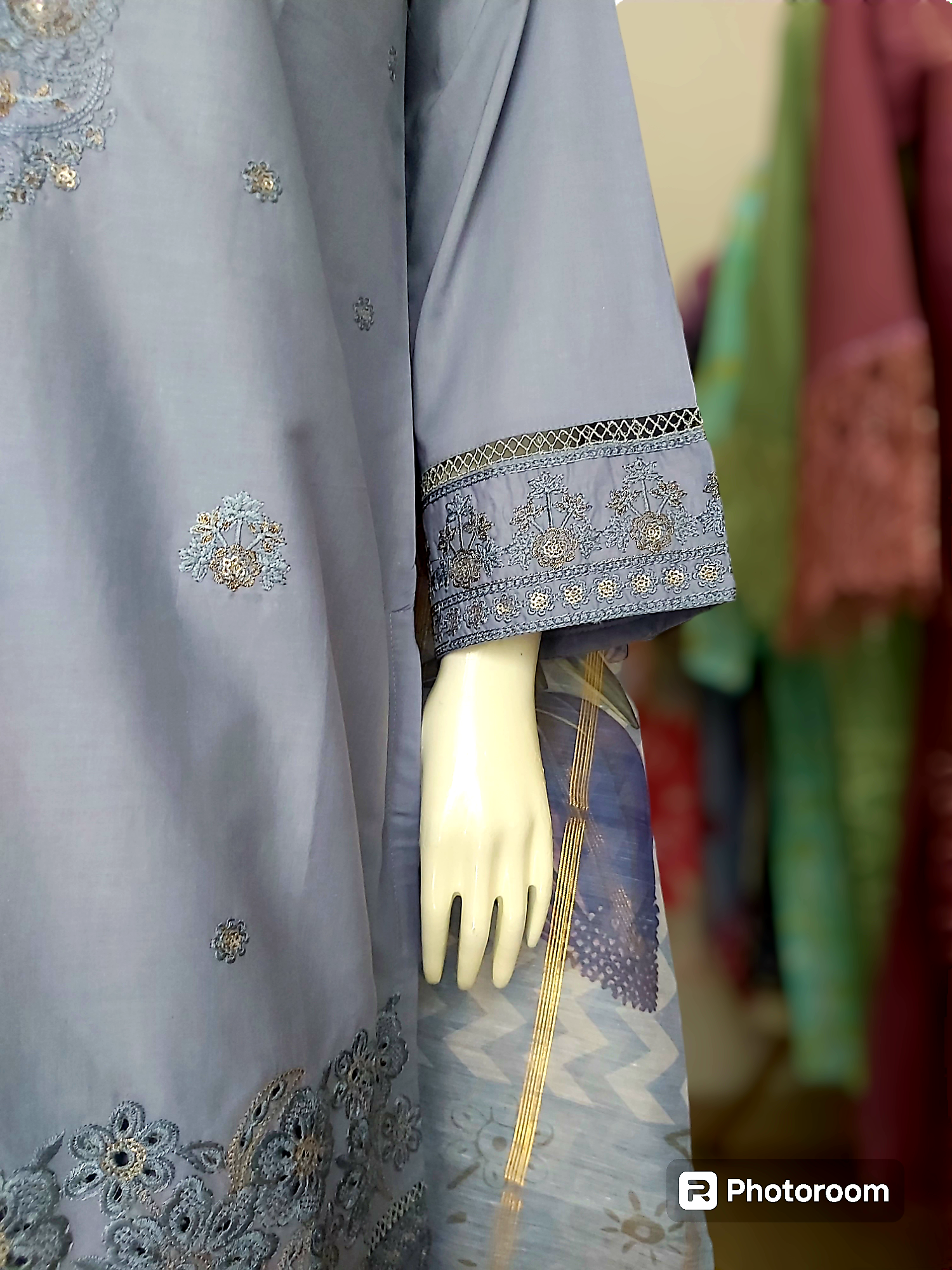 3 Piece Embroidered Chikankari Suite D-01