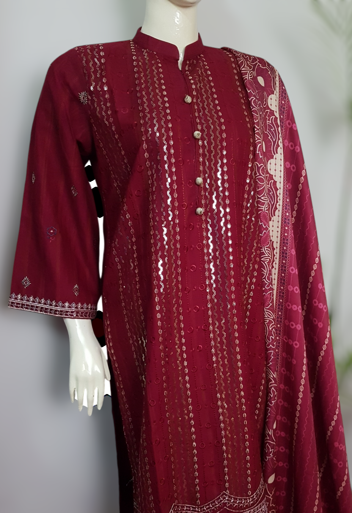 3 Piece Sequence Embroidered Khaddar Suite D-03