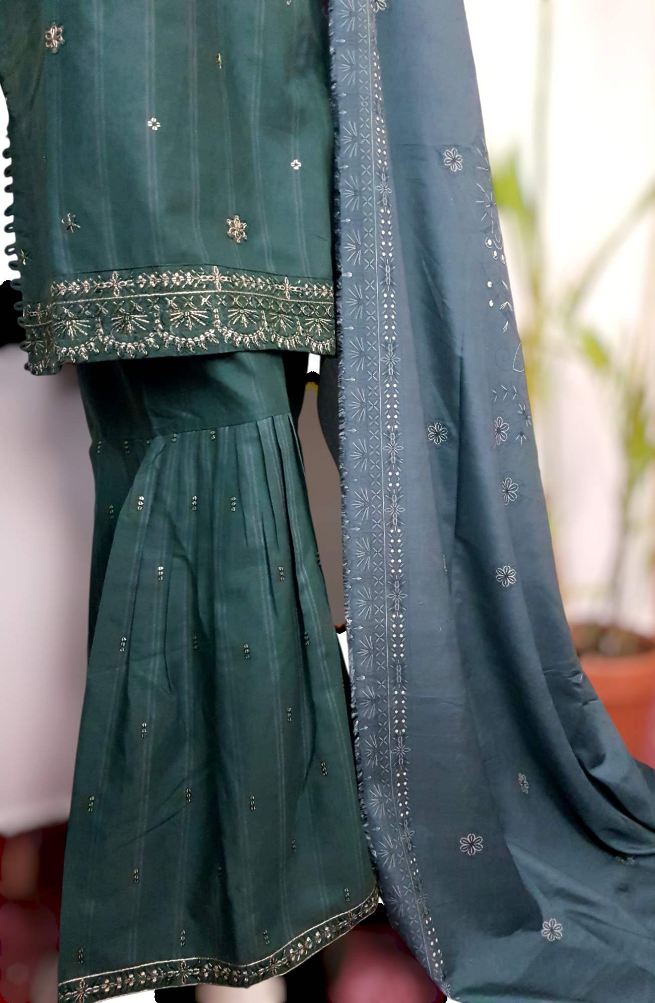 3 Piece Sequence Embroidered Khaddar Suite D-02