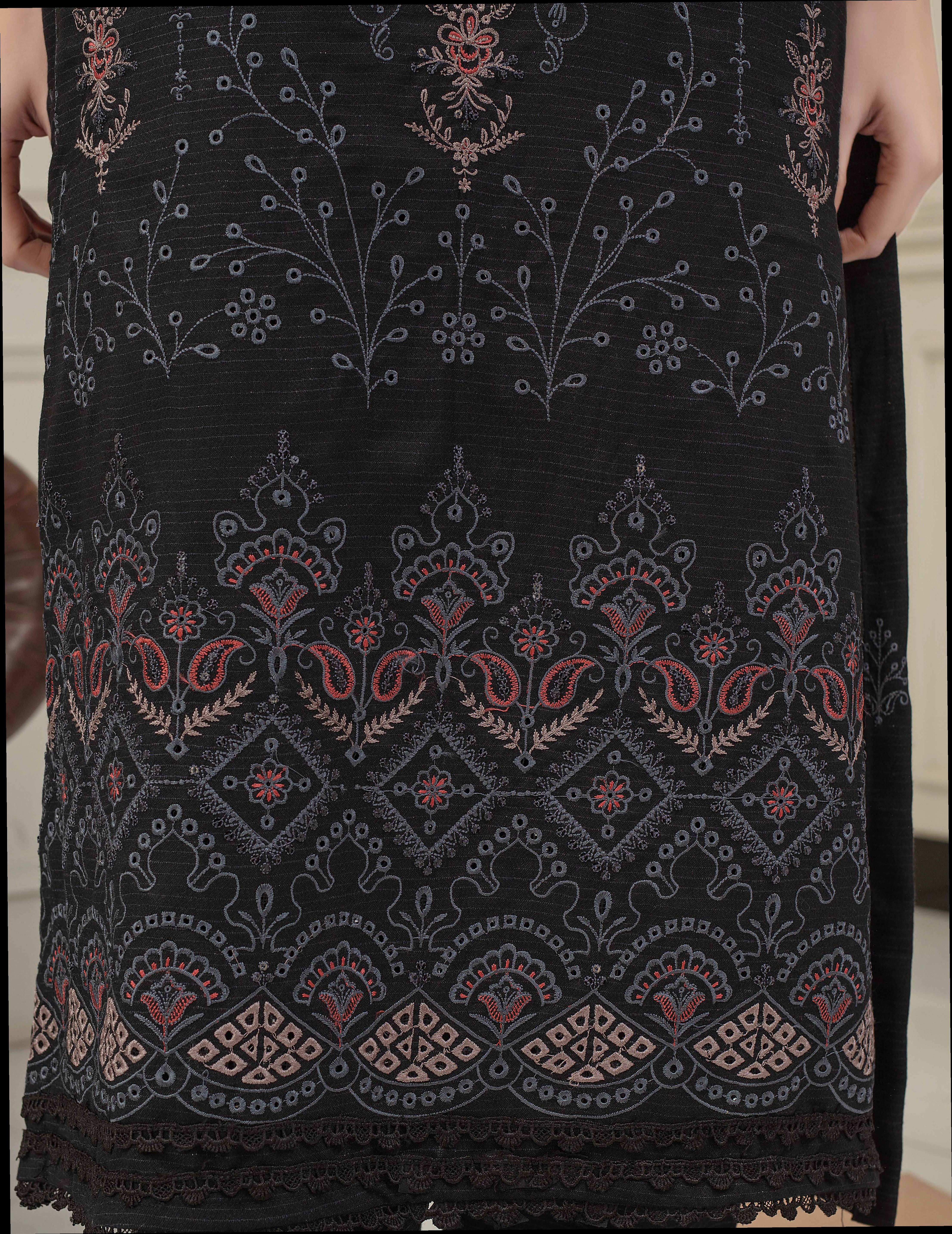 Luxury Embroidered Zarri Peach Suite with Fancy Palachi Shawl D-02