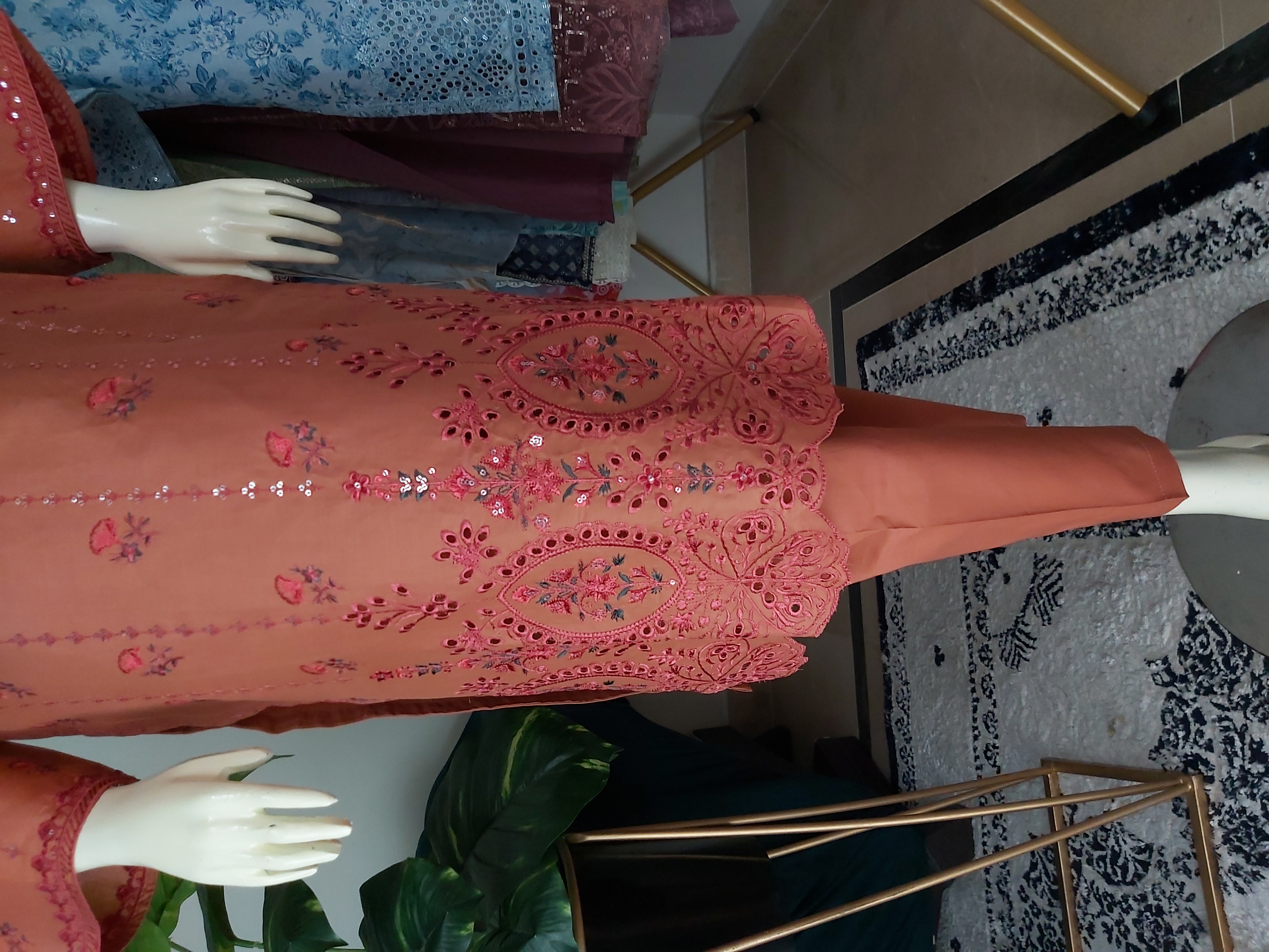 2 Piece Embroidered Chikankari Suit Ready-to-wear D-01