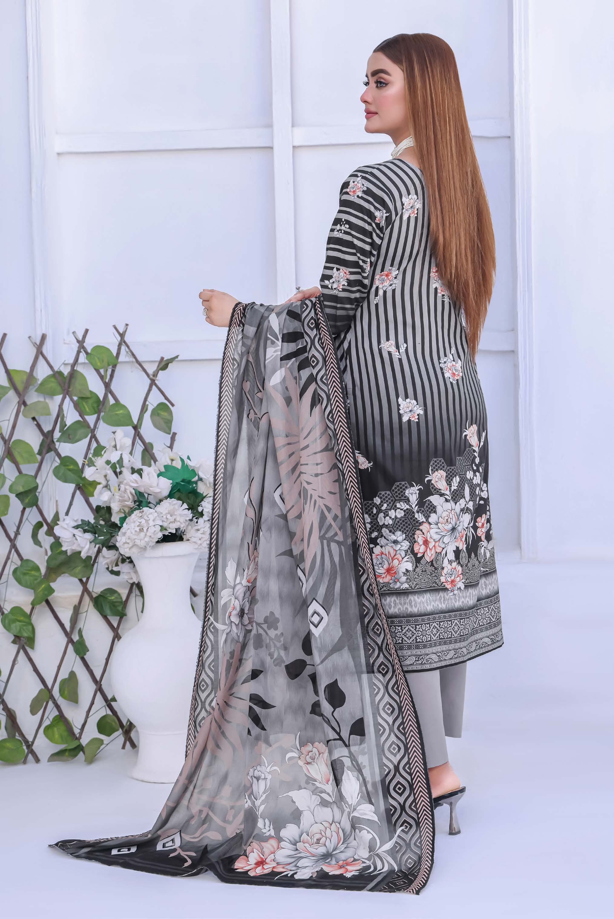 Unstitched 3-Piece Premium Digital Printed Lawn Suite D-03