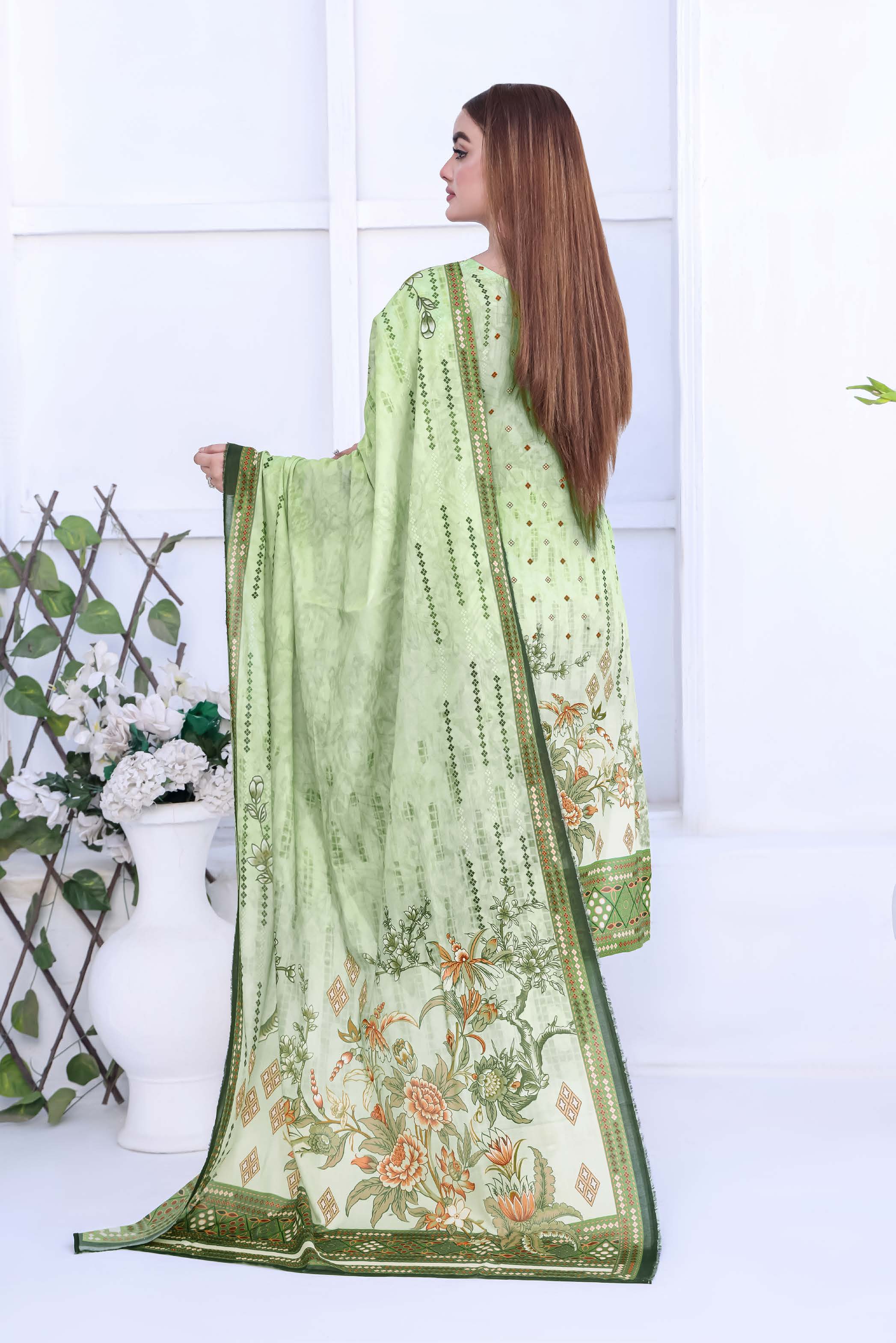 Unstitched 3-Piece Premium Digital Printed Lawn Suite D-04