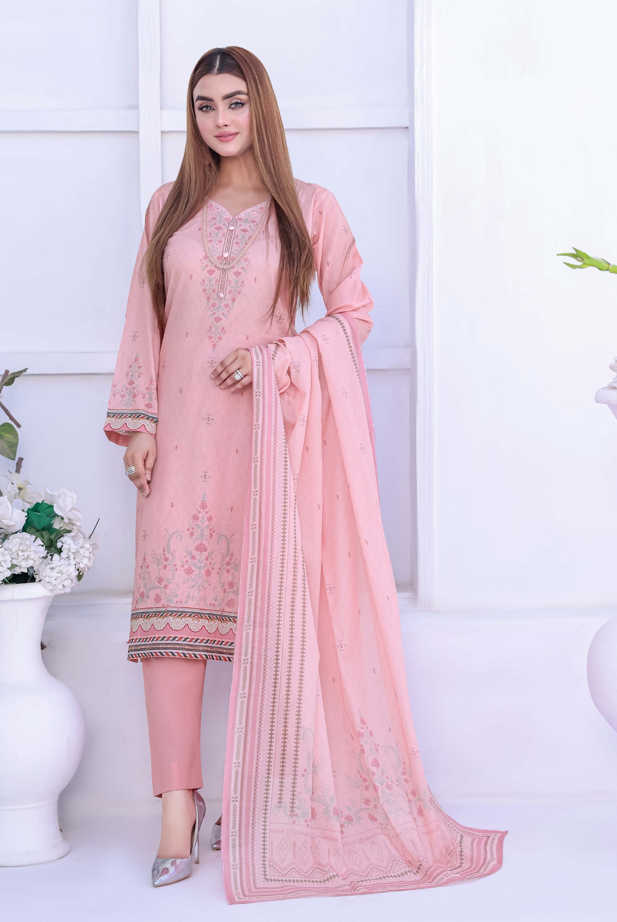 Unstitched 3-Piece Premium Digital Printed Lawn Suite D-09
