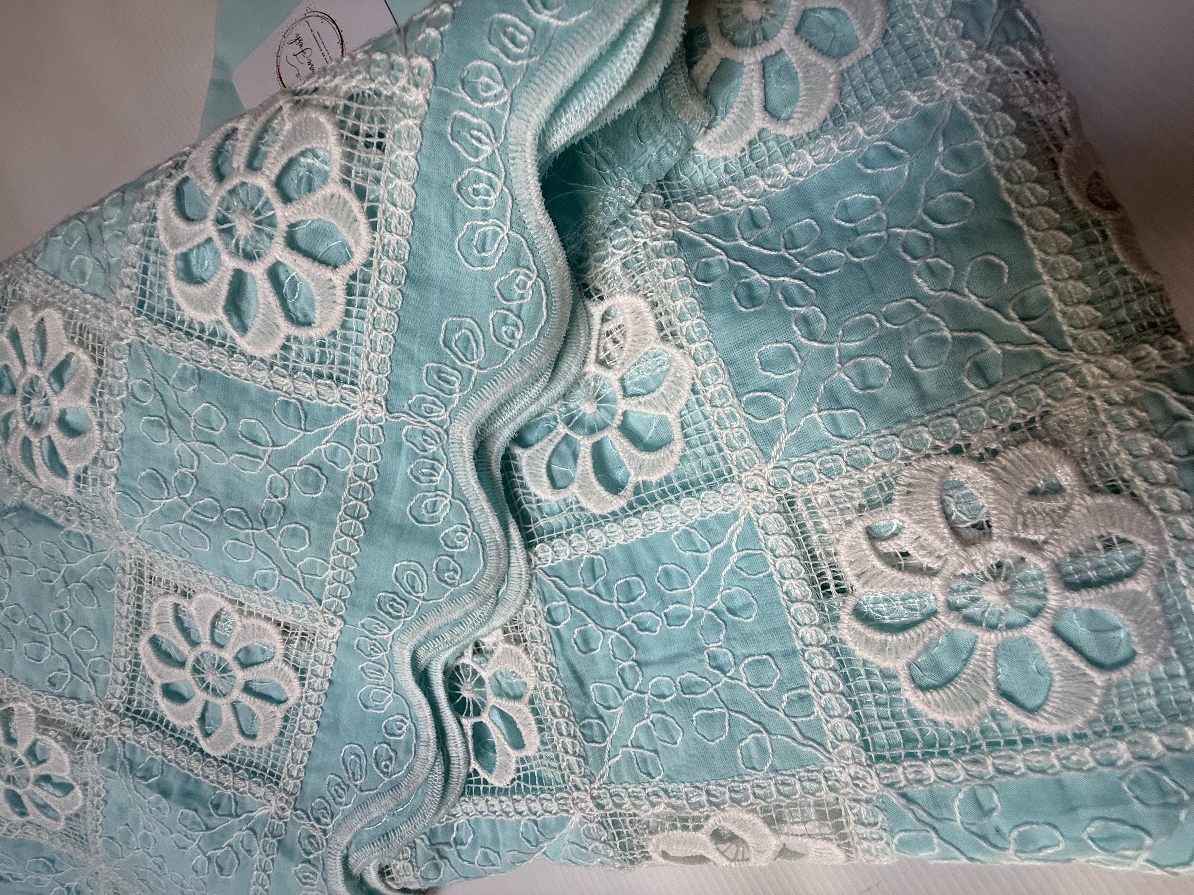 2 Piece Unstitched Crocia Chikankari Suit with Plain Trouser (D5)