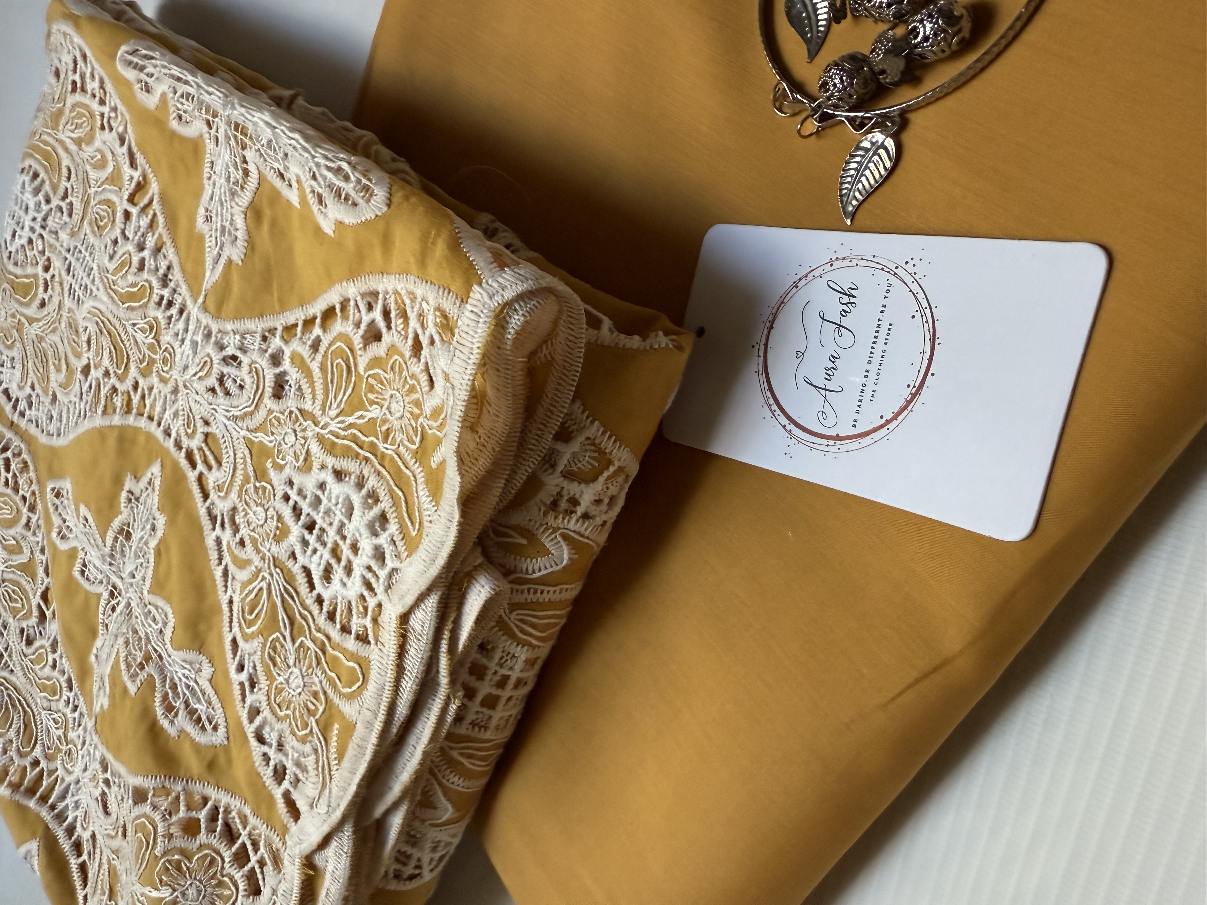 2 Piece Unstitched Crocia Chikankari Suit with Plain Trouser (D3)