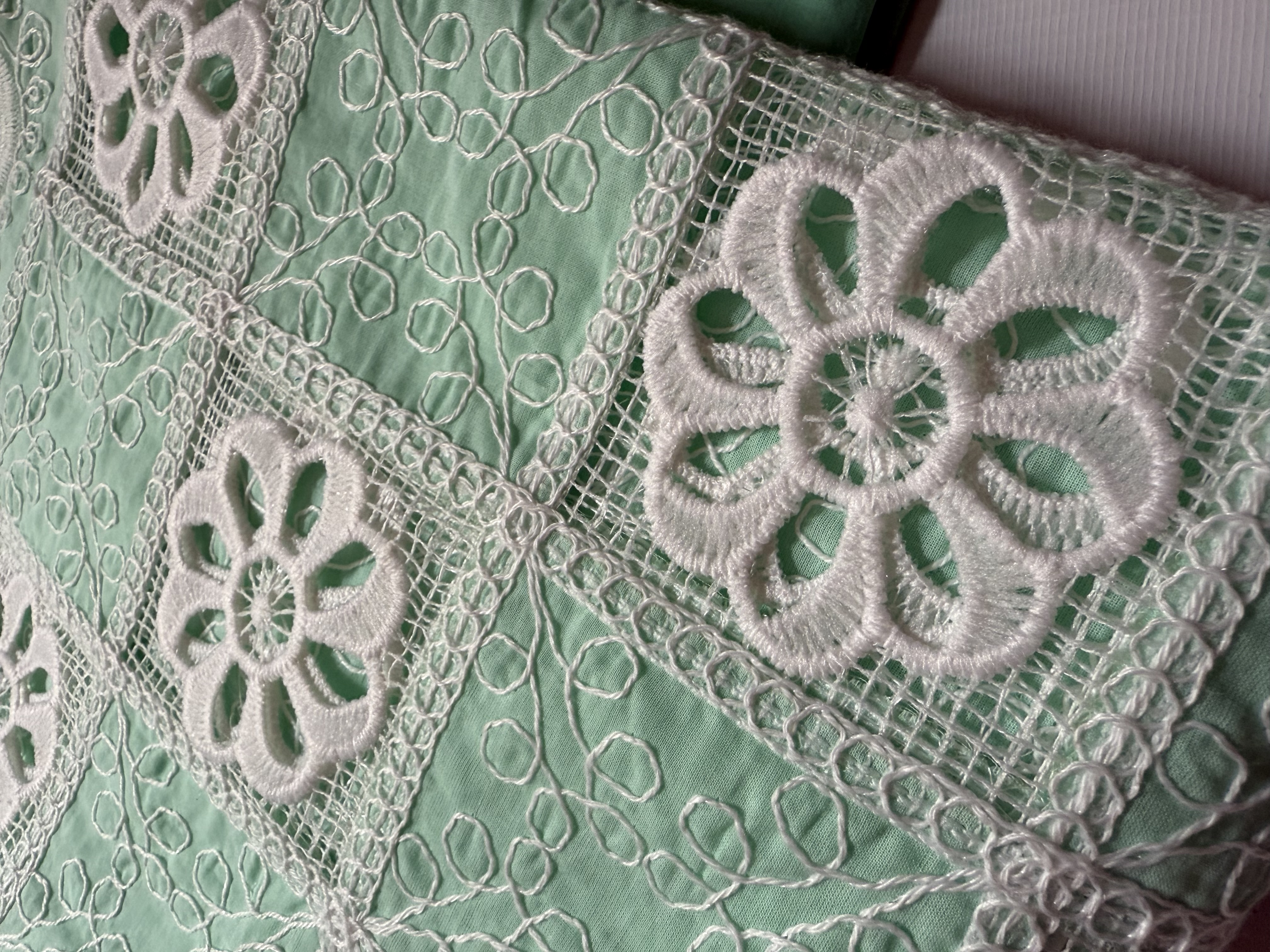 2 Piece Unstitched Crocia Chikankari Suit with Plain Trouser (D4)