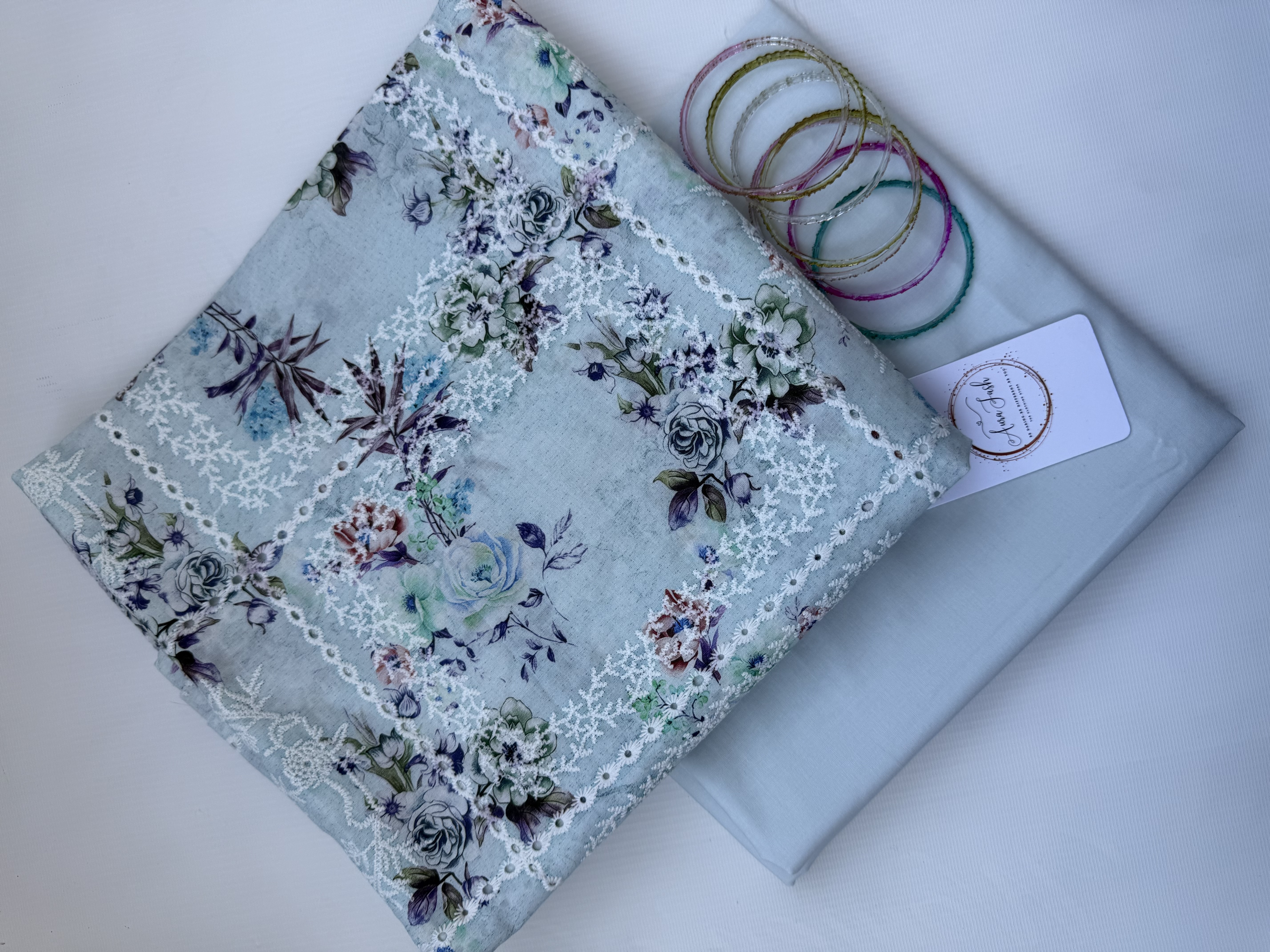 Printed Chikankari Lawn 2 Piece Suit for Women - D8