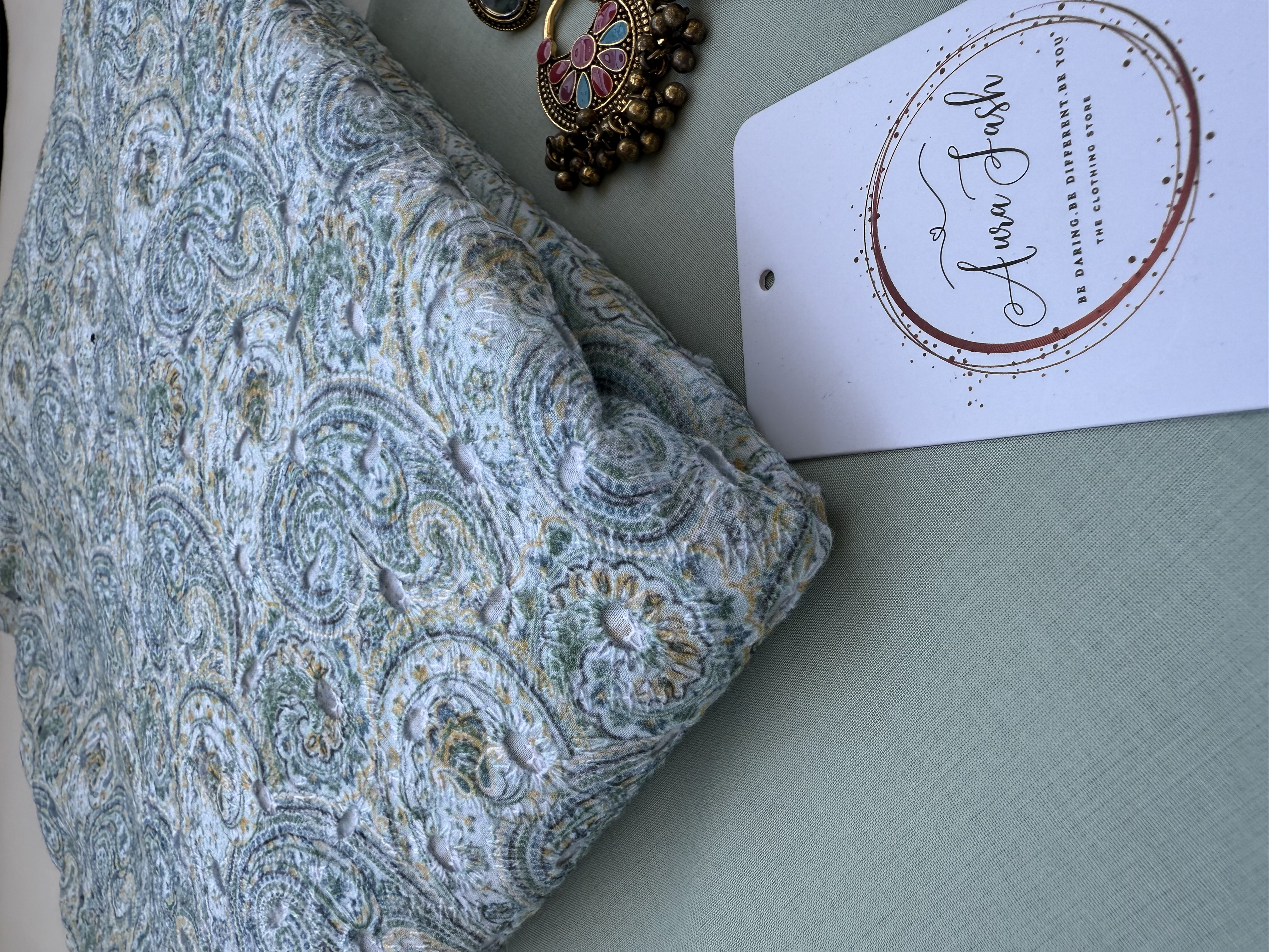 Printed Chikankari Lawn 2 Piece Suit for Women - D4