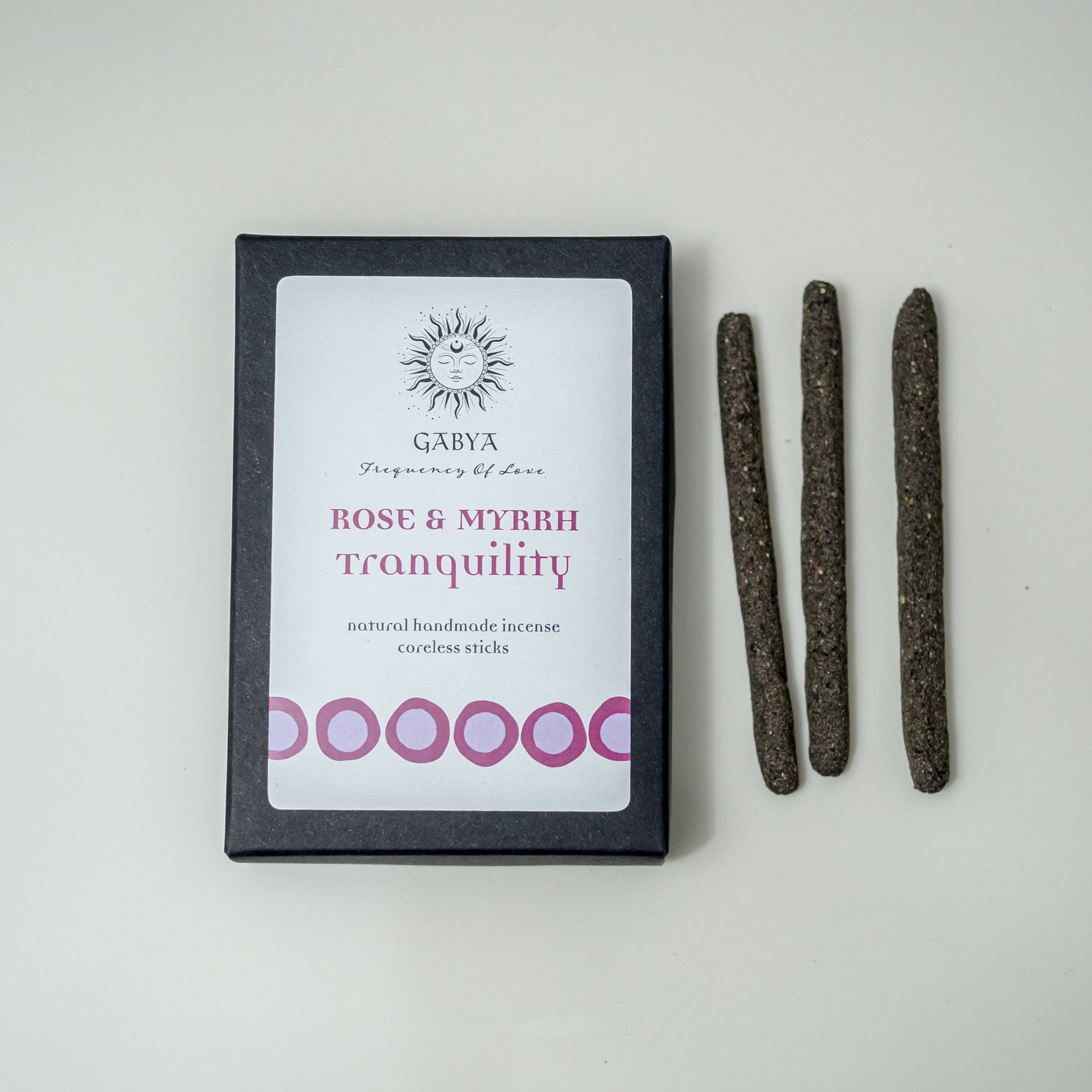 GABYA natūralūs rankų darbo smilkalai | ROSE & MYRRH TRANQUILITY