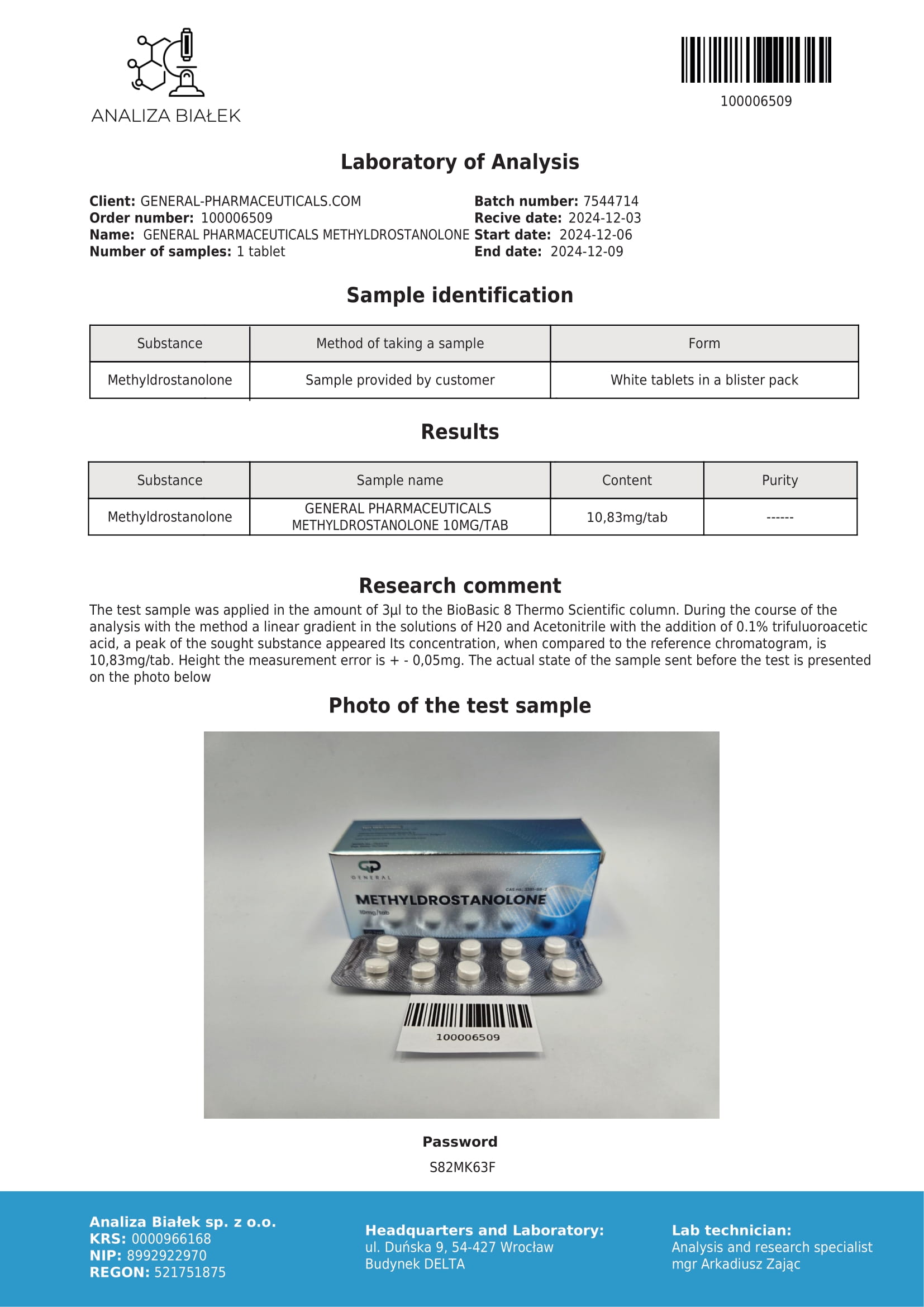 Methyldrostanolone 10mg