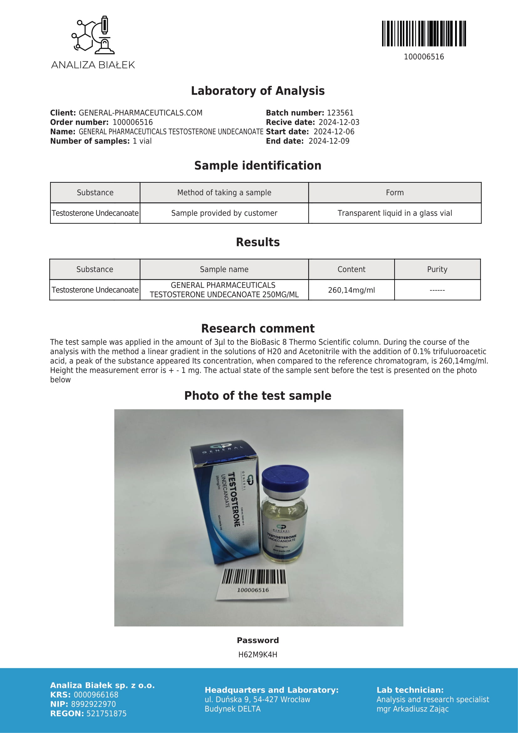 Testosterone Undecanoate