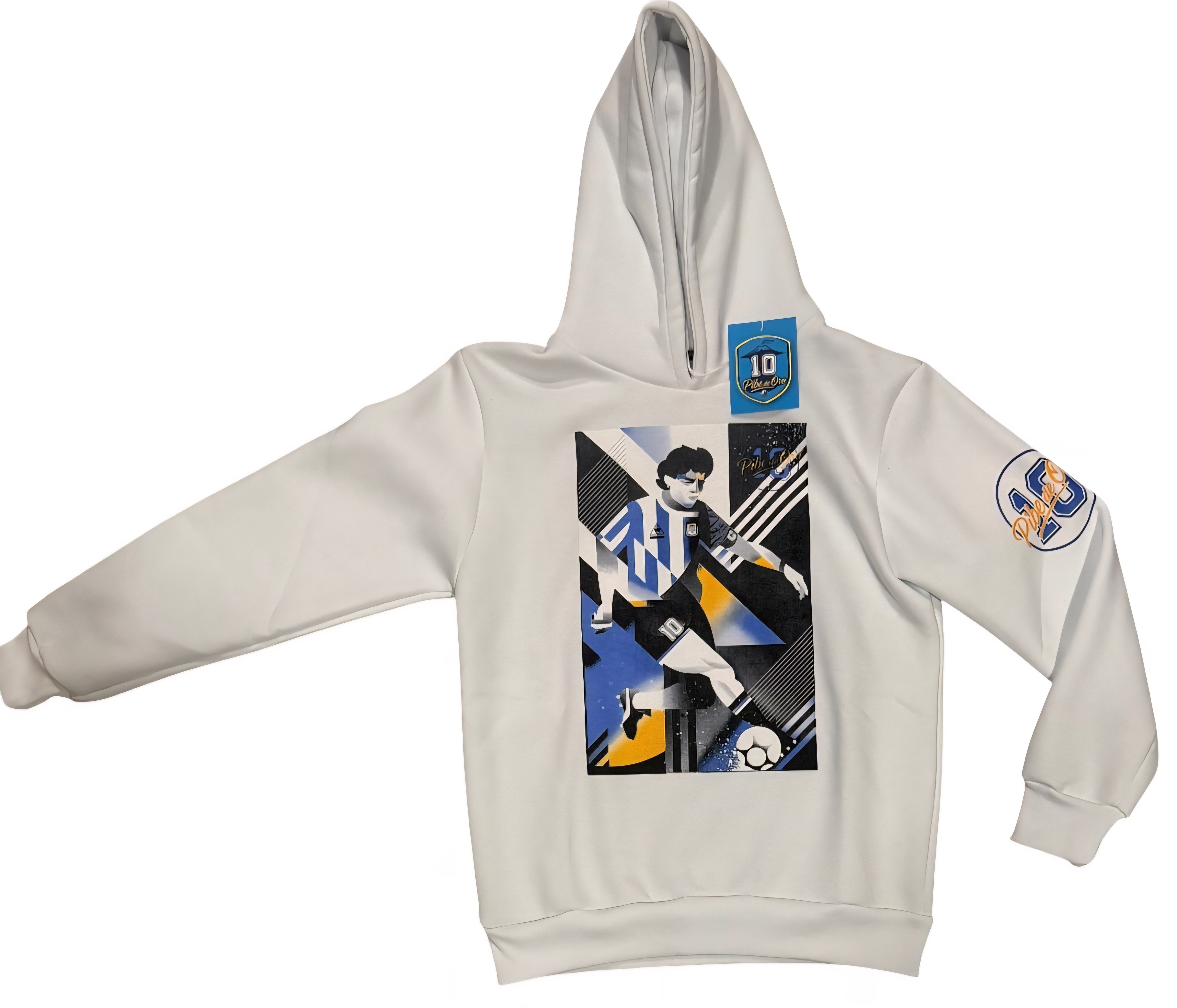 Maradona Tribute con cappuccio bianca