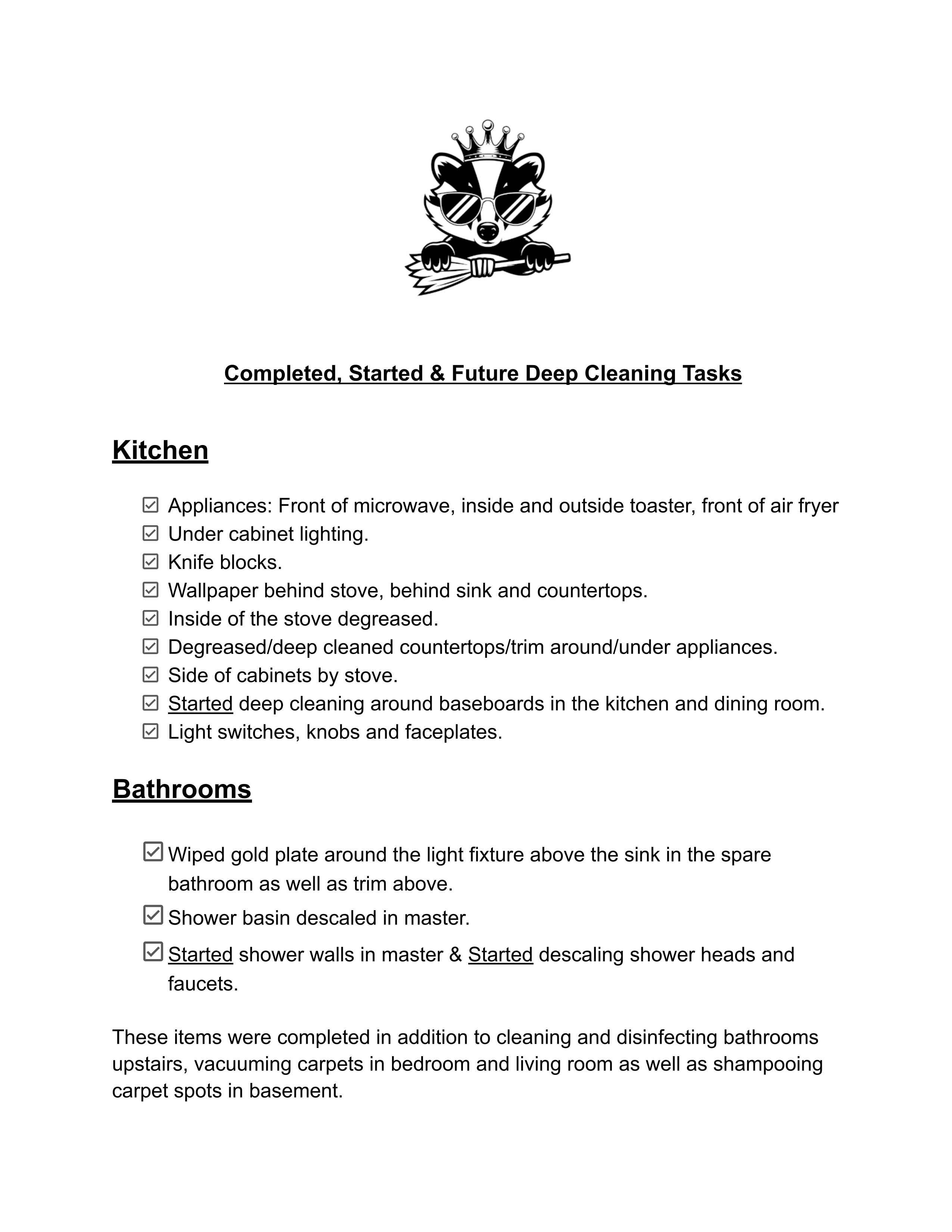 Rotational Cleaning Example