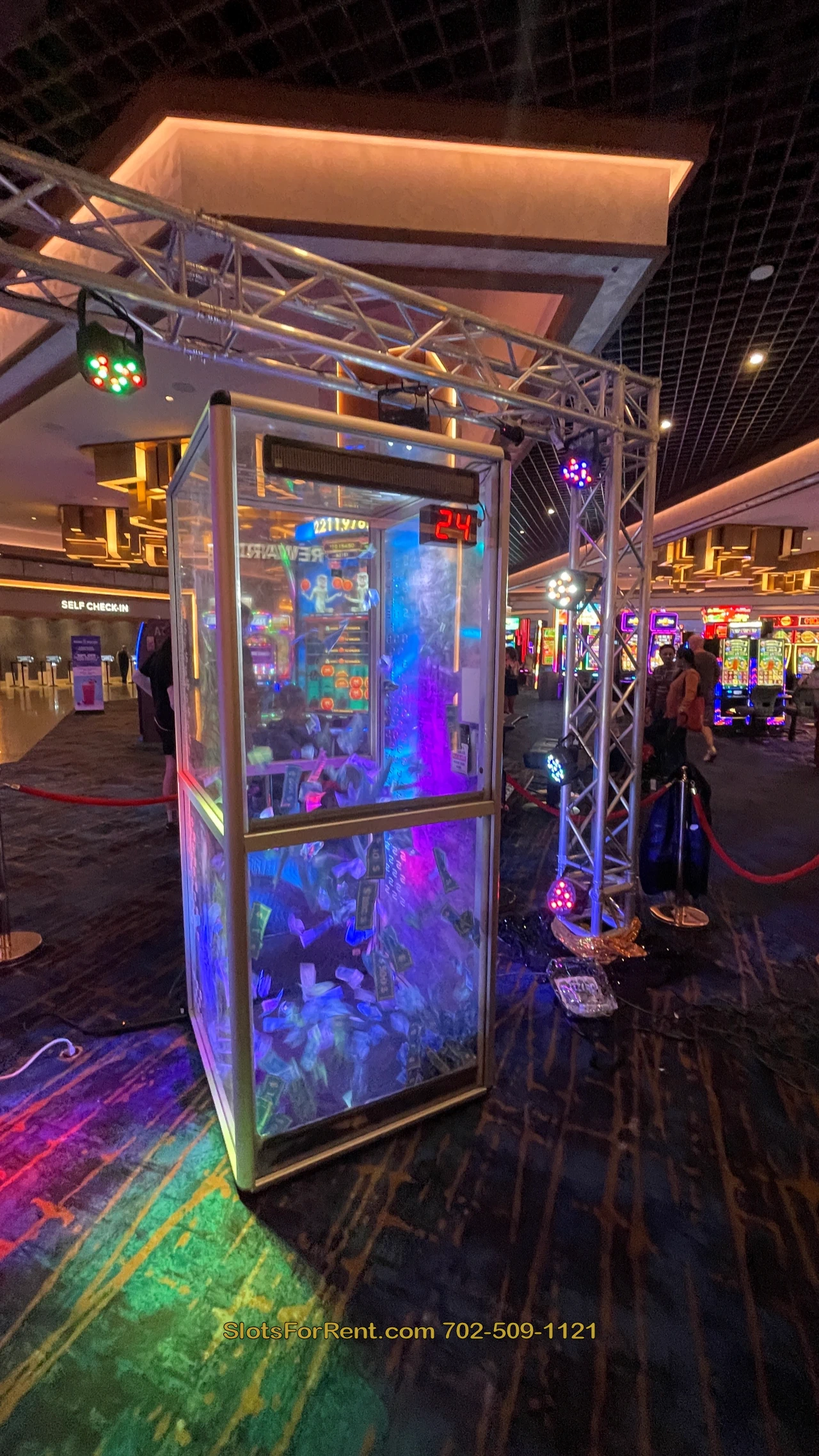 Cash Cube Money Booth - People line up to grab some cash!