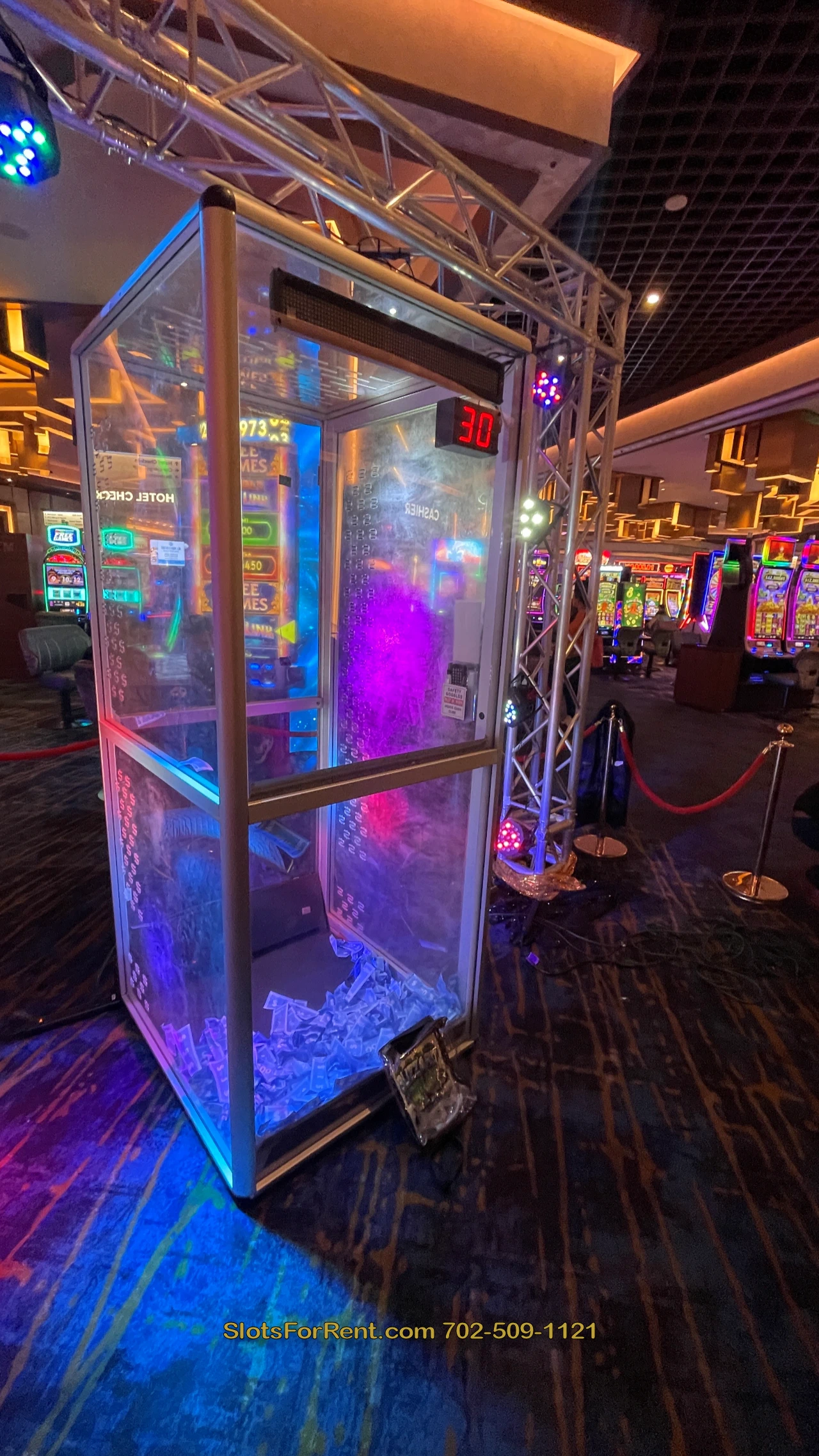 Cash Cube Money Booth - People line up to grab some cash!