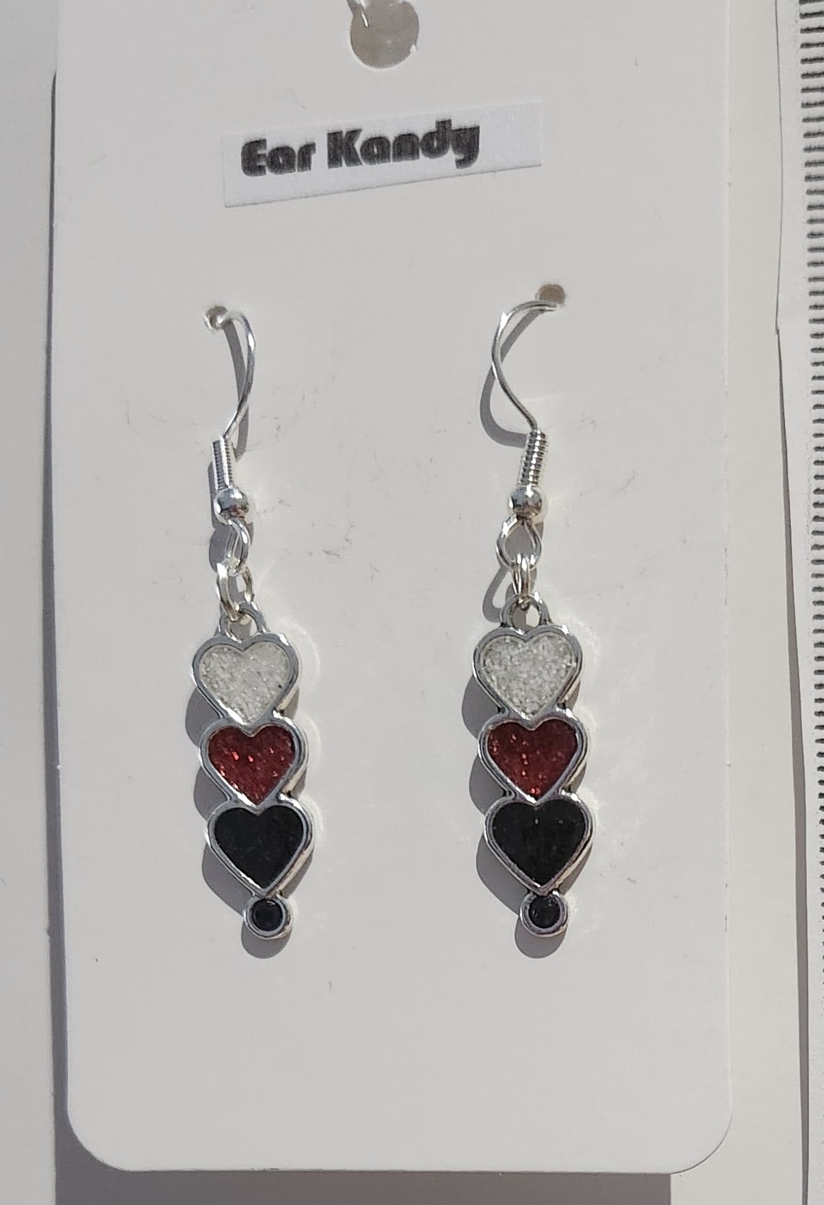 AFL supporters 3 Heart hook earrings