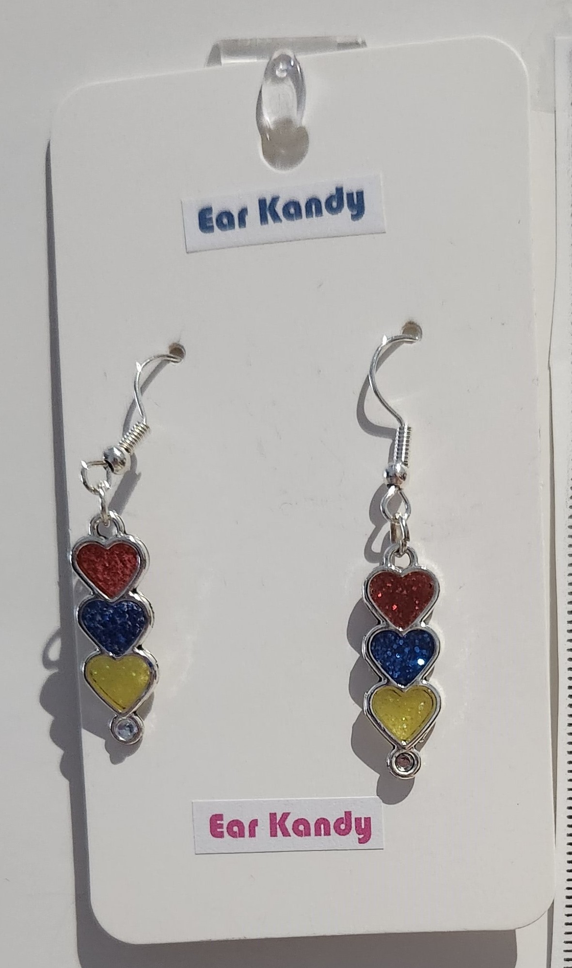 AFL supporters 3 Heart hook earrings