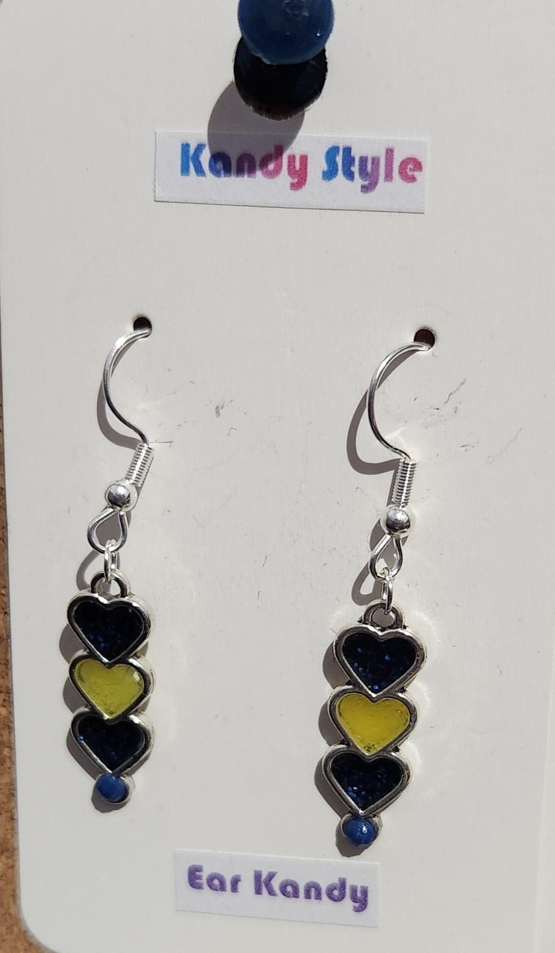 NRL supporters 3 Heart hook earrings