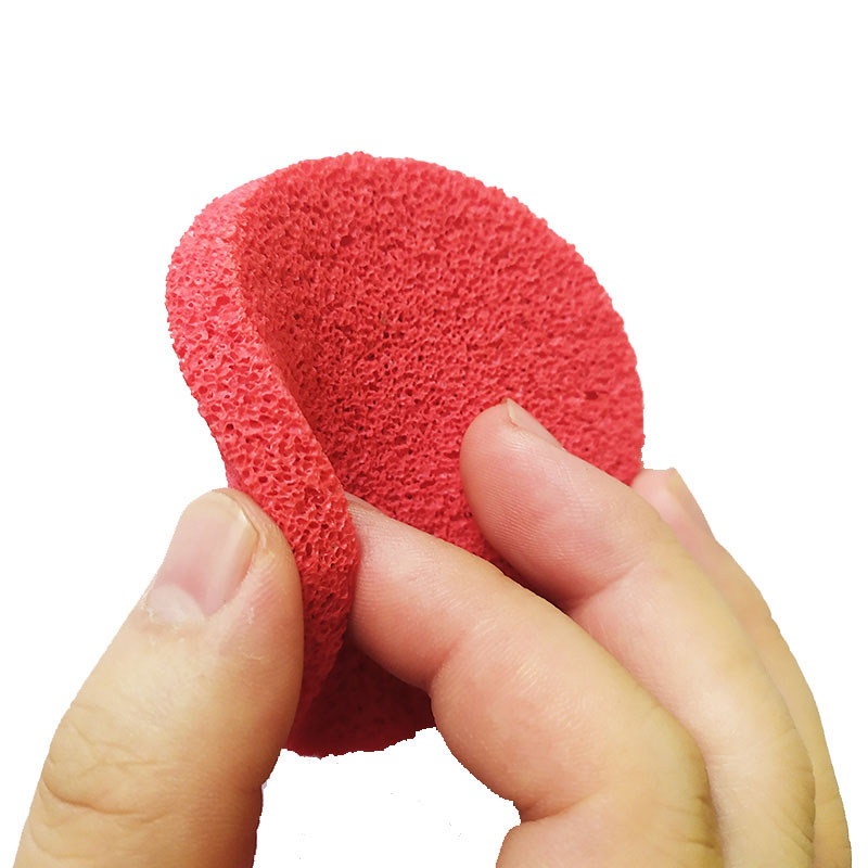 Facial Exfoliate cleansing sponge Red rubber makeup sponge