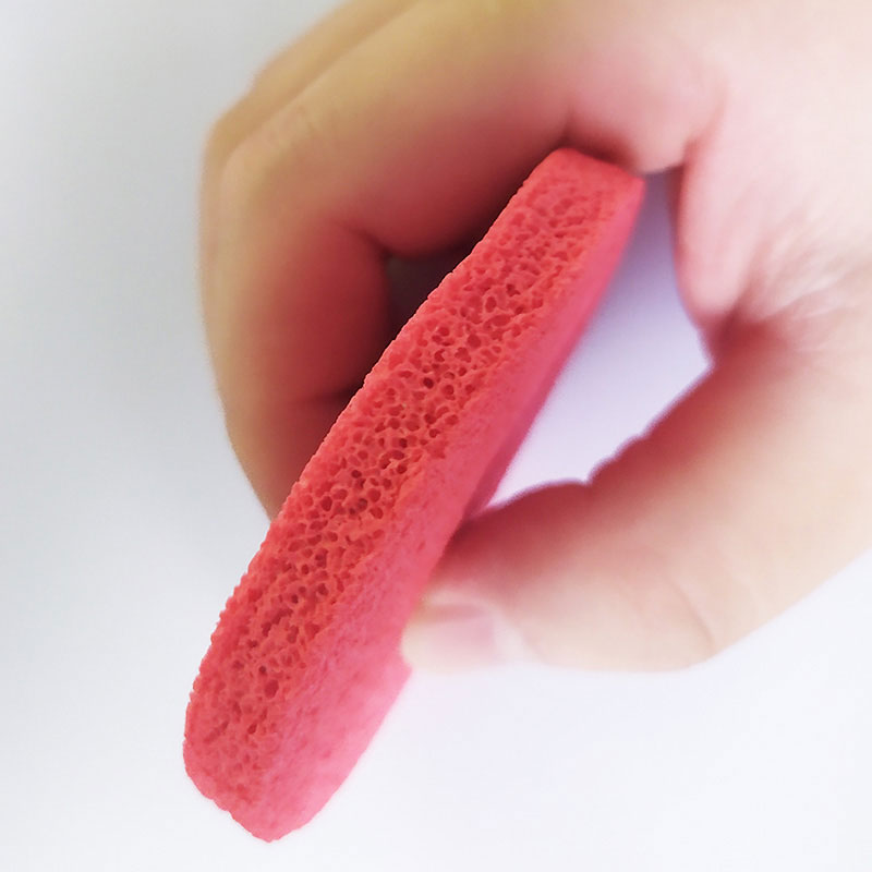 Facial Exfoliate cleansing sponge Red rubber makeup sponge