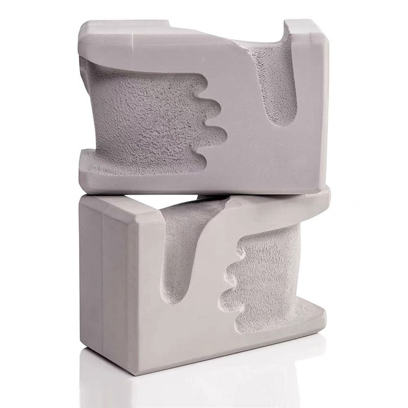 Ergonomic hand grip shape high density yoga brick foam block anti-slip improves grip strength and wrist health