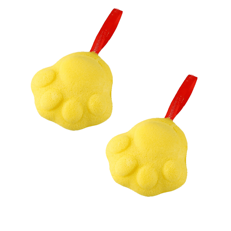 Cartoon Cat Paw Shower Ball Sponge
