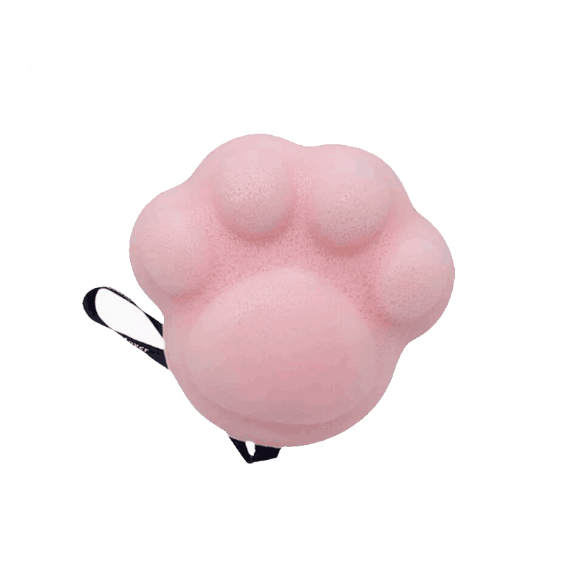 Cartoon Cat Paw Shower Ball Sponge